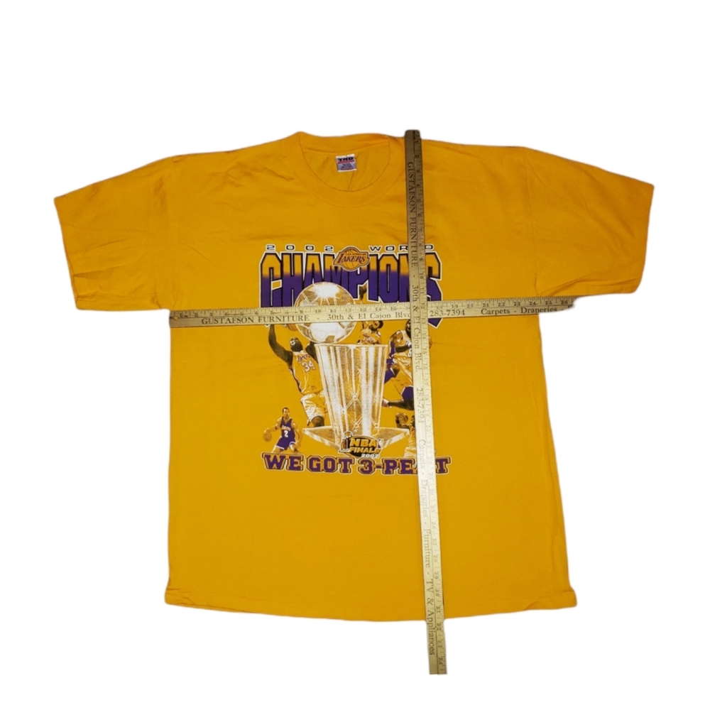 VTG Rare 2002 World Champions Los Angeles Lakers NBA Finals Three Peat Feaver 2X - Picture 11 of 14